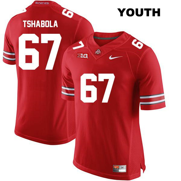 no. 67 Tegra Tshabola Stitched Authentic Ohio State Buckeyes Red Youth College Football Jersey