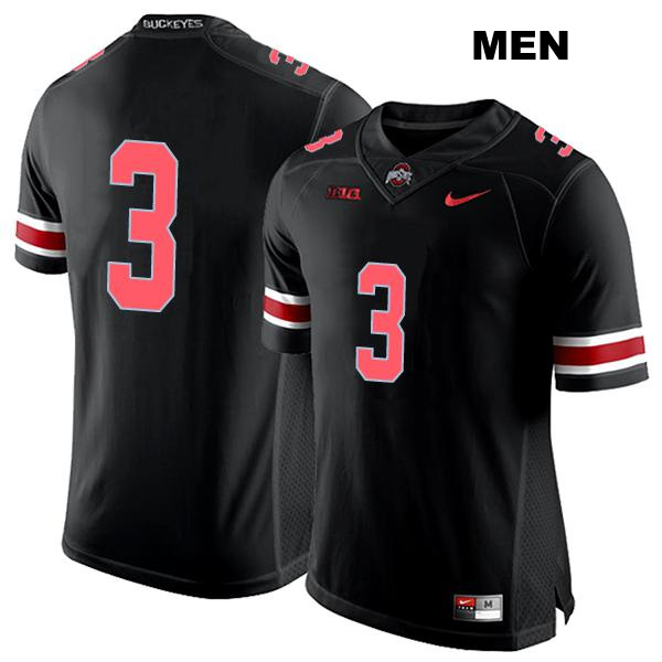 no. 3 Teradja Mitchell Authentic Stitched Ohio State Buckeyes Black Mens College Football Jersey - No Name