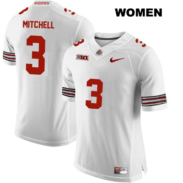 no. 3 Stitched Teradja Mitchell Authentic Ohio State Buckeyes White Womens College Football Jersey