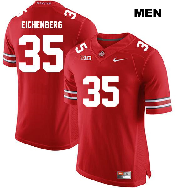 no. 35 Tommy Eichenberg Authentic Stitched Ohio State Buckeyes Red Mens College Football Jersey