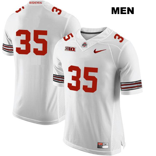 no. 35 Tommy Eichenberg Stitched Authentic Ohio State Buckeyes White Mens College Football Jersey - No Name