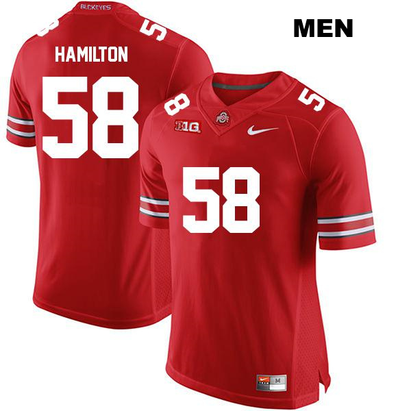 no. 58 Ty Hamilton Authentic Ohio State Buckeyes Red Stitched Mens College Football Jersey