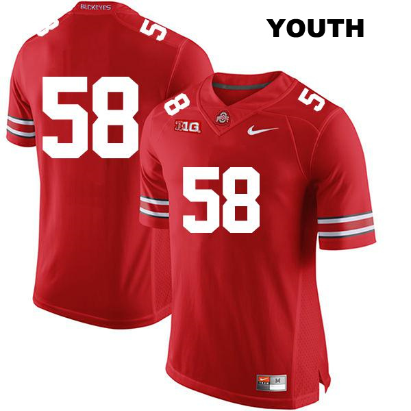 Stitched no. 58 Ty Hamilton Authentic Ohio State Buckeyes Red Youth College Football Jersey - No Name