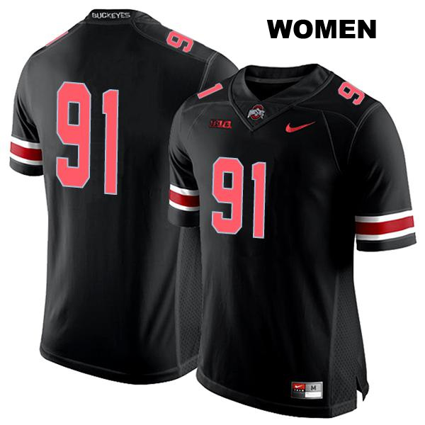 no. 91 Stitched Tyleik Williams Authentic Ohio State Buckeyes Black Womens College Football Jersey - No Name