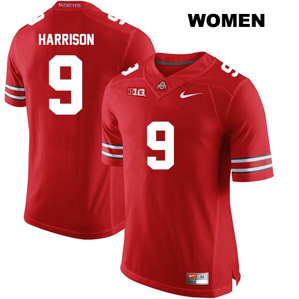 no. 9 Zach Harrison Authentic Ohio State Buckeyes Stitched Red Womens College Football Jersey