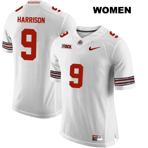 no. 9 Zach Harrison Authentic Ohio State Buckeyes White Stitched Womens College Football Jersey