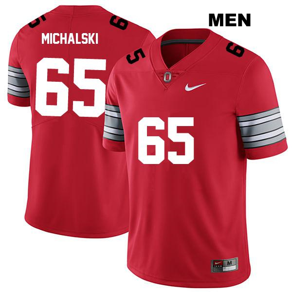 no. 65 Zen Michalski Authentic Stitched Ohio State Buckeyes Darkred Mens College Football Jersey